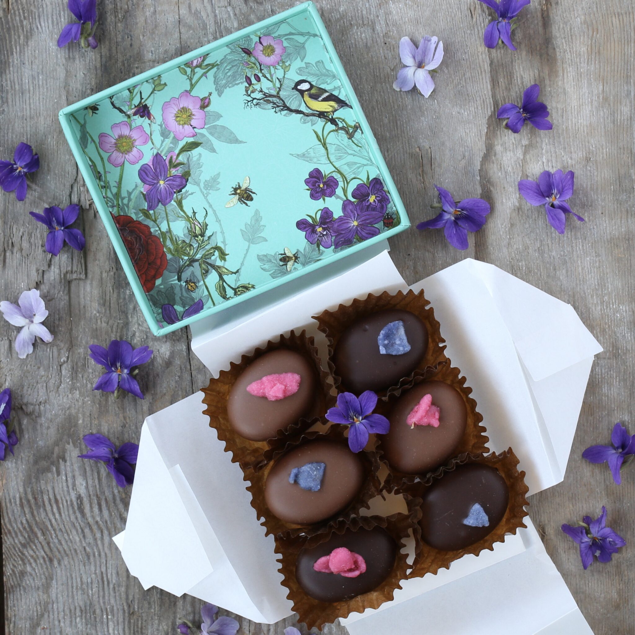 British Rose and Violet Chocolate Creams Kathleen Phipps